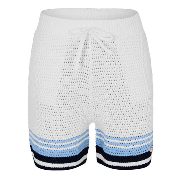 Black/Blue - CASABLANCA - Men's Crochet Woven Tracksuit Shorts