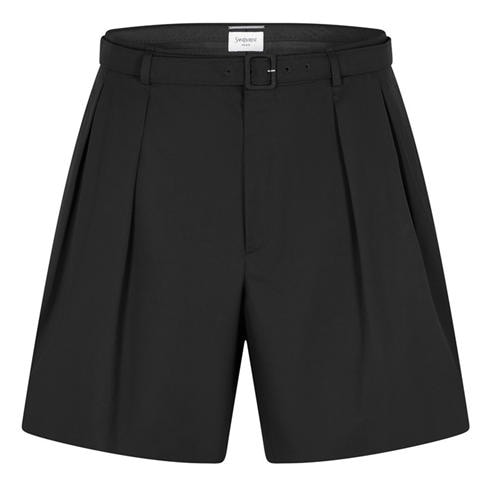 SAINT LAURENT - Men's Pleat Woven Tracksuit Shorts