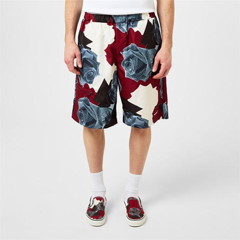 Undercover - Men's Rose Print Taffeta Tracksuit Shorts