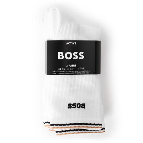 Boss - Men's Rib Stripe Quarter Socks