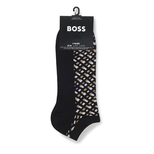 Boss - Mens BOSS Bodywear 2-Pack Ankle Socks with Logo Detail