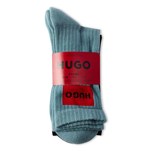 Hugo - Mens HUGO Bodywear 3 Pack Rib Patch Socks