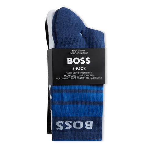 BOSS 3P QS Rib Logo VI Bamboo Sock in Black & White – Norton Barrie