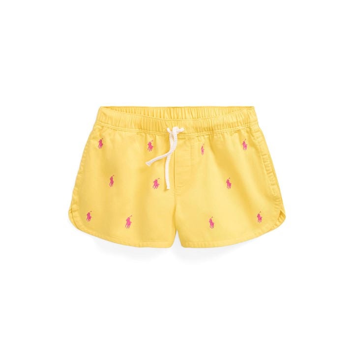 Polo Ralph Lauren Girls Yellow Logo Shorts Juniors - 9 - 10 Years