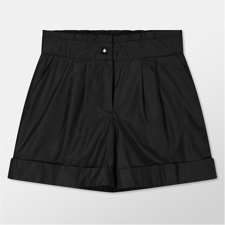 Moncler Boys Black Pleated Logo Shorts Juniors