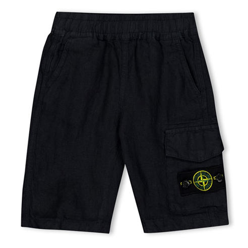 STONE ISLAND - Stone Linen Shorts Jn62