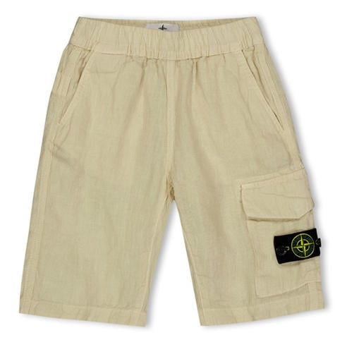 STONE ISLAND - Stone Linen Shorts Jn62