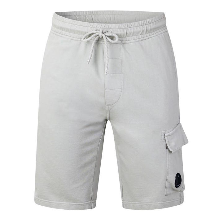 Cp Company Men's Grey Micro Lens Fleece Jogger Shorts