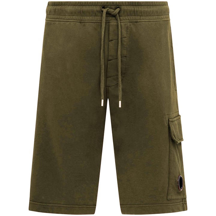 CP COMPANY Micro Lens Fleece Shorts - Green