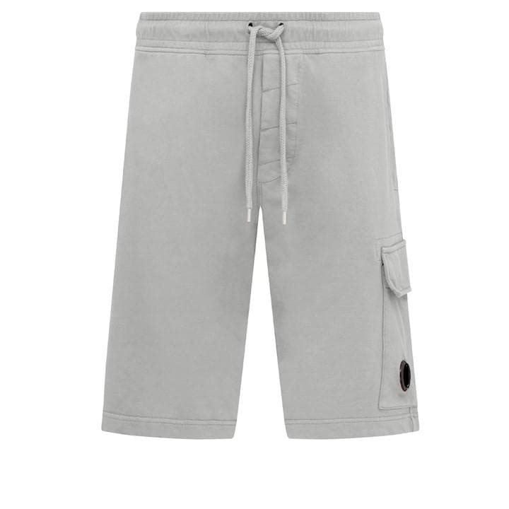 Cp Company Men's Grey Micro Lens Fleece Jogger Shorts