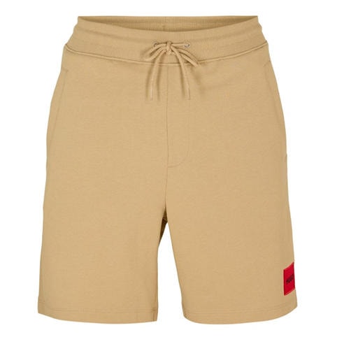 Hugo - Mens HUGO Jogger Fleece Shorts with Logo Detail - Soft Cotton-Blend Jersey