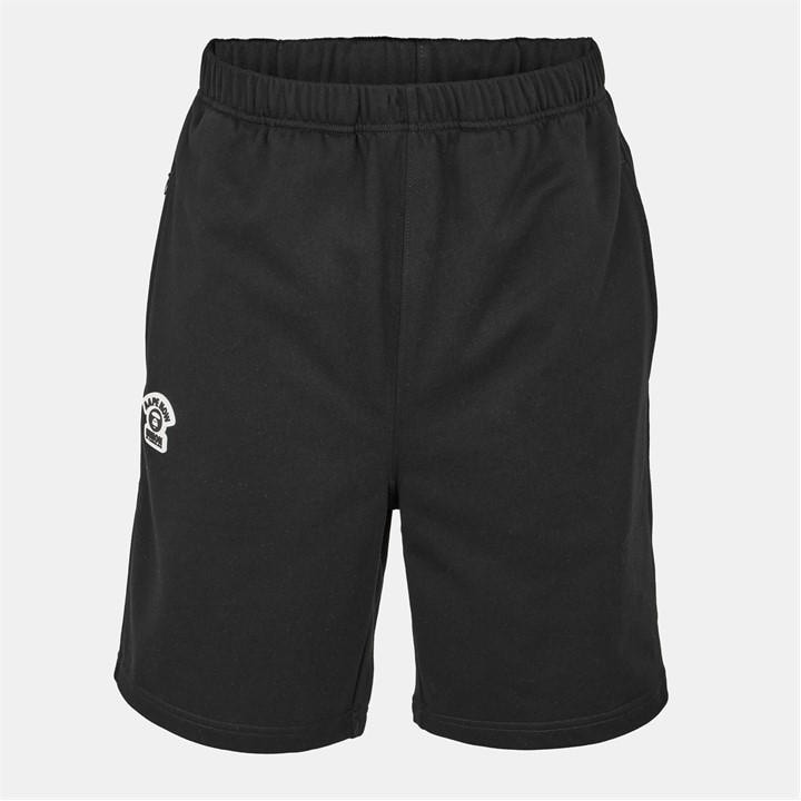 Aape Men's Black Fleece Relaxed Fit Jogger Shorts - L