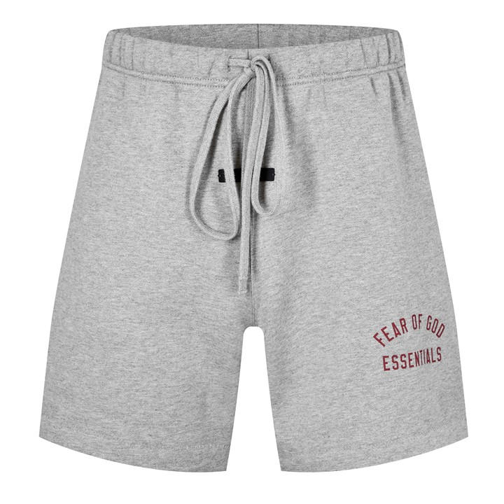 Fear Of God Essentials Men's Grey Cotton Logo Shorts Extra Small