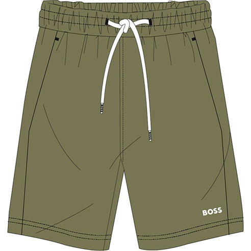 Boss - Kids Fleece Shorts with Logo Design