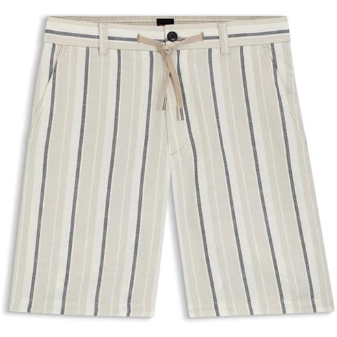 Boss - BOSS ORANGE Striped Short in a linen-cotton blend (Ricoplus)