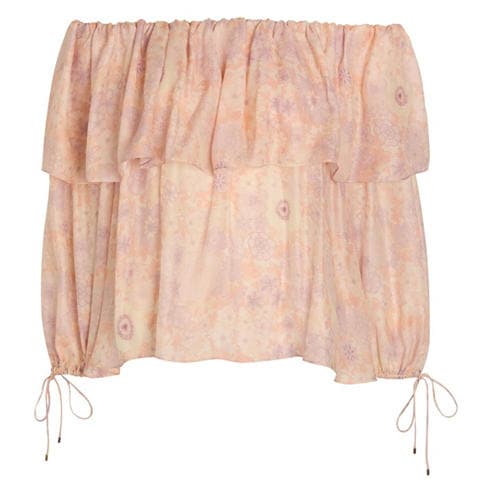 Chloe - Women's Silk Floral 3/4 Sleeve Off-Shoulder Top