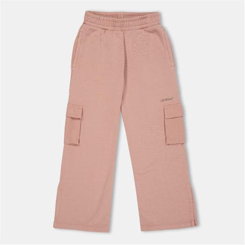 OFF WHITE - Kids' Arrow Open Hem Fleece Athletic Joggers