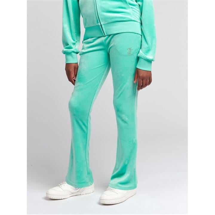 Juicy Couture Girls Green Diamante Bootcut Joggers Juniors Size 15
