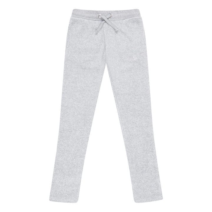 Juicy Couture Girls Grey Diamante Velour Bootcut Joggers