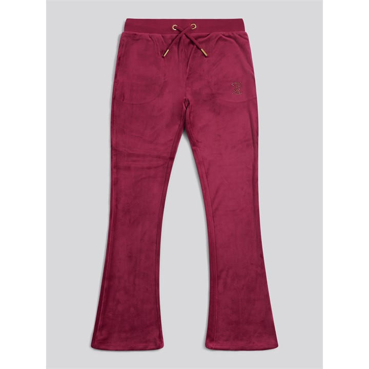 Juicy Couture Girls Red Stretch-Velour Jogging Bottoms