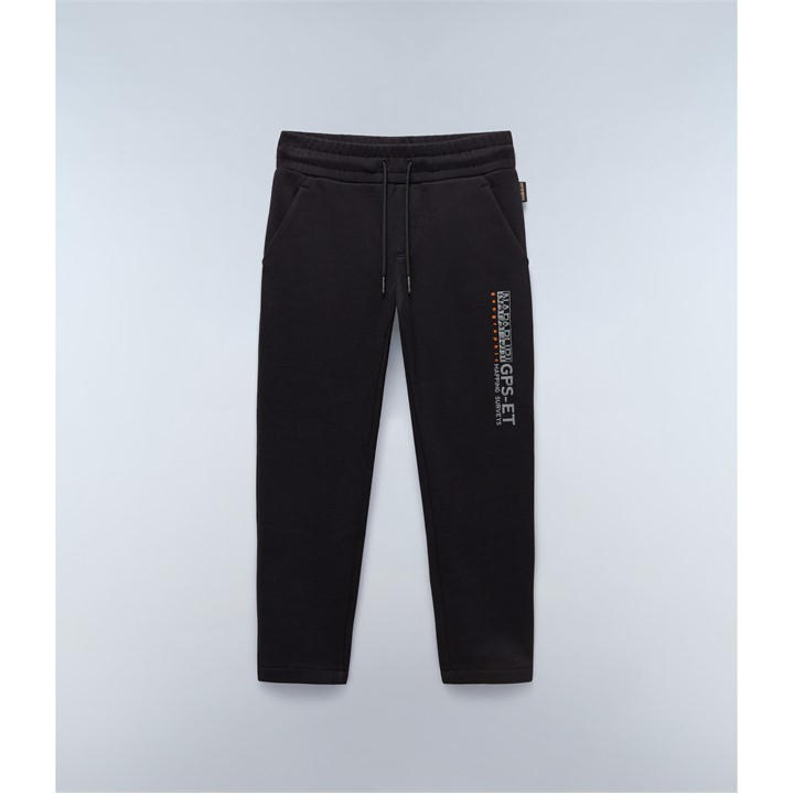 Napapijri Boys Black Kids' Closed Ankle Fleece Joggers