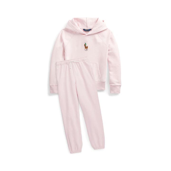 Polo Ralph Lauren Girls Pink Kids' Fleece Closed Hem Jogger - 0 - 2 Years