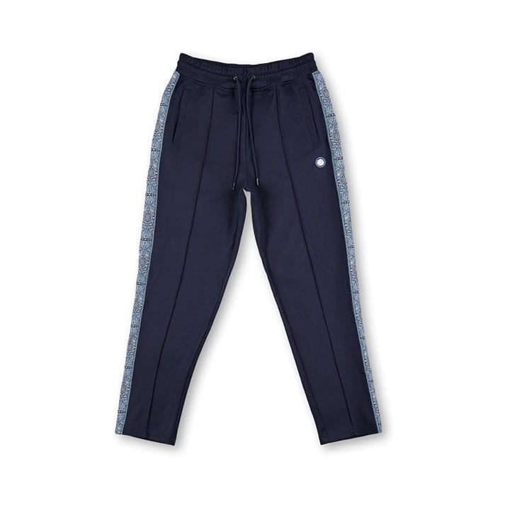 Pretty Green Men's Blue Eclipse Paisley Tracksuit Bottoms Large