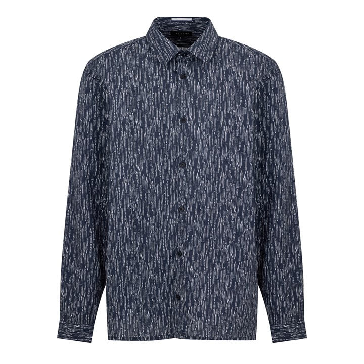 Ted Baker Men’s Rietij Long-Sleeve Patterned Shirt – Blue
