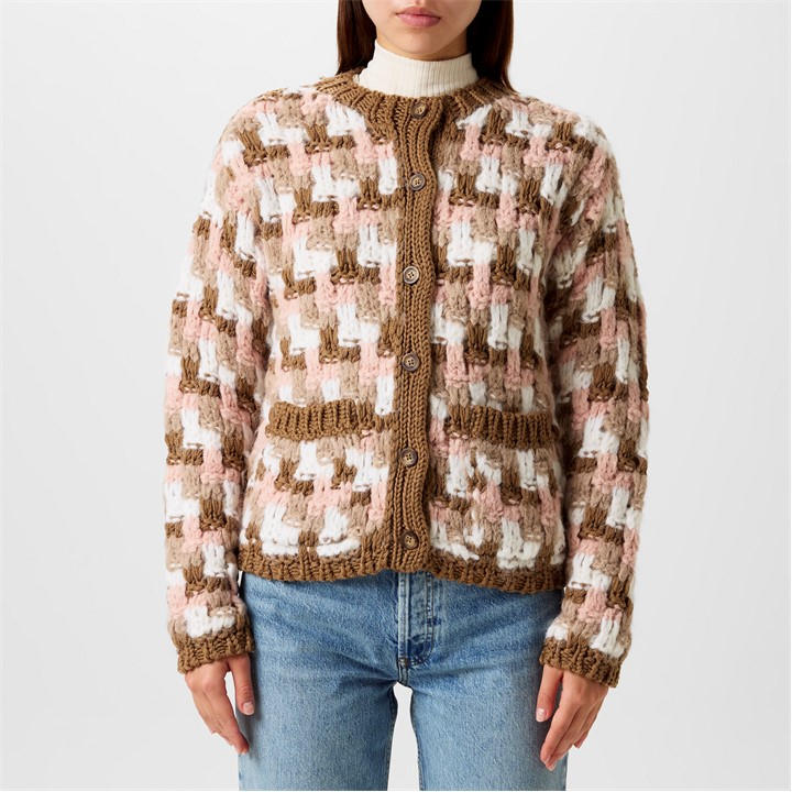 Moncler Grenoble Women's Multi Patterned Cardigan Size 10