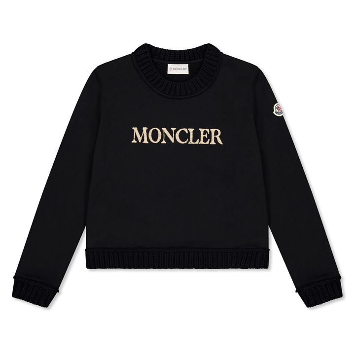 Moncler Girls Black Logo Tracksuit Set Juniors