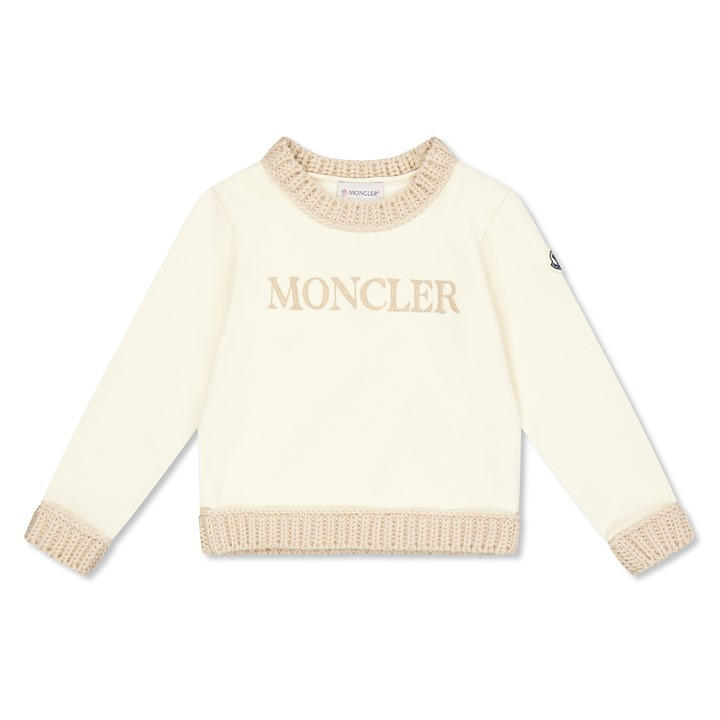Moncler Girls Cream Logo Tracksuit Set Juniors