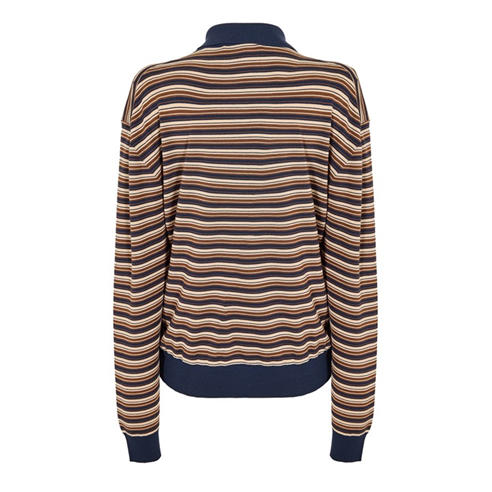MIU MIU - Women's Stripe Knitted Long Sleeve Polo Shirt