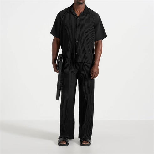 MANIERE DE VOIR - Mens Jonas Pleated Wide Leg Trousers