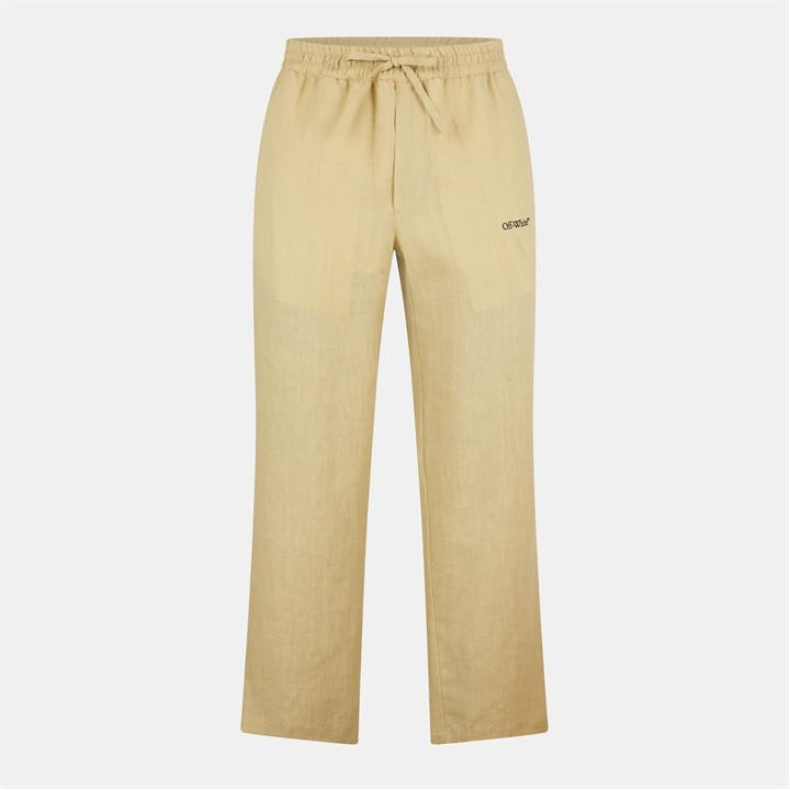 OFF WHITE Men’s Linen Slim Fit Trousers – Multi