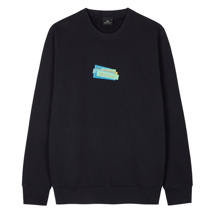 Ps Paul Smith Men's Blue Block Crew Sweatshirt Small