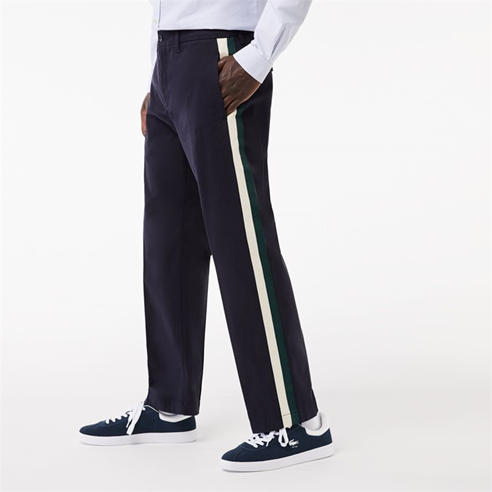 Lacoste - Men's Straight Fit Contrast Stripe Chinos