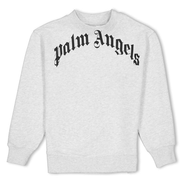 Palm Angels Boys Grey Palm Arch Lgo Crew Jn61