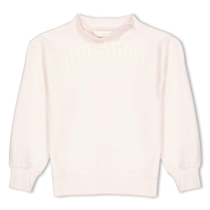 Palm Angels Girls Pink Palm Arch Lgo Crew Jn61