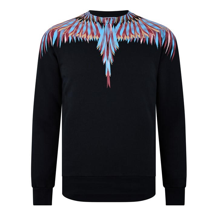 Marcelo Burlon Men's Black Wings Crewneck Sweatshirt