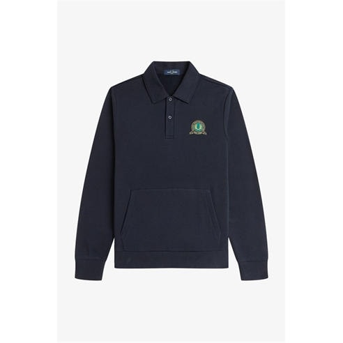 Fred Perry - Men's Badge Collar Ribbed Crew Sweatshirt