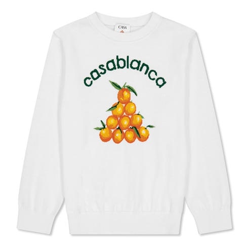 CASABLANCA - Kids' Oranges Logo Cotton Crew-Neck Sweatshirt