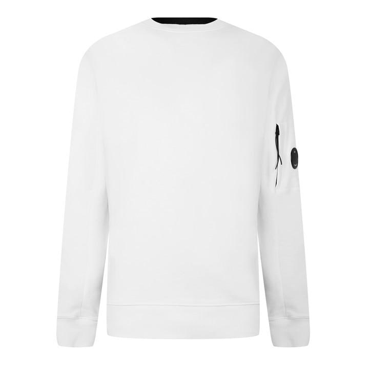 Cp Company Men's White Lens Crew-Neck Sweatshirt 3XL