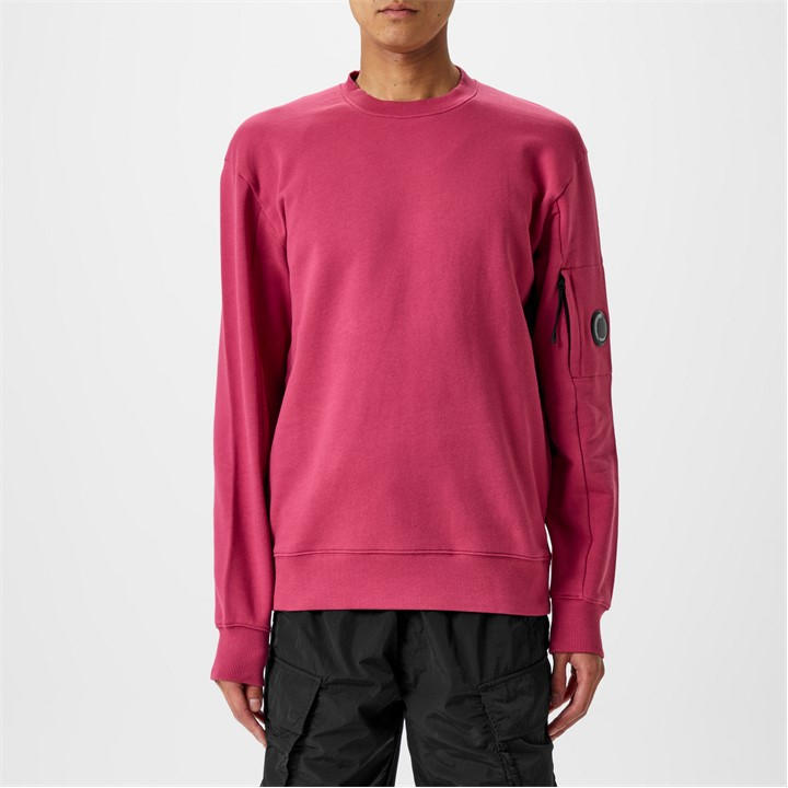 Cp Company Men's Red Heavyweight Lens Sweatshirt Small