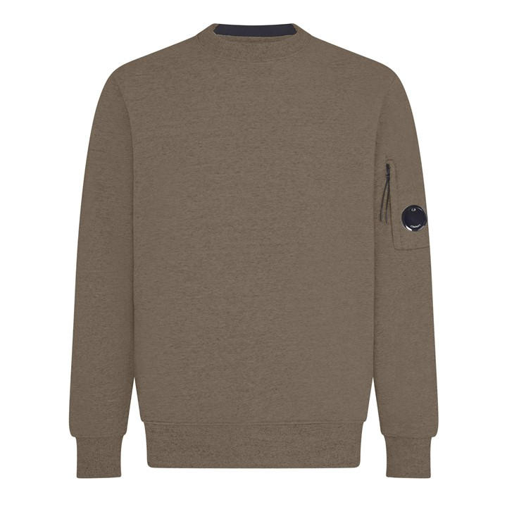 Cp Company Men's Brown Heavyweight Lens Sweatshirt Small