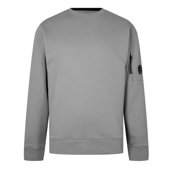 Cp Company Men's Grey Lens Crew-Neck Sweatshirt 3XL