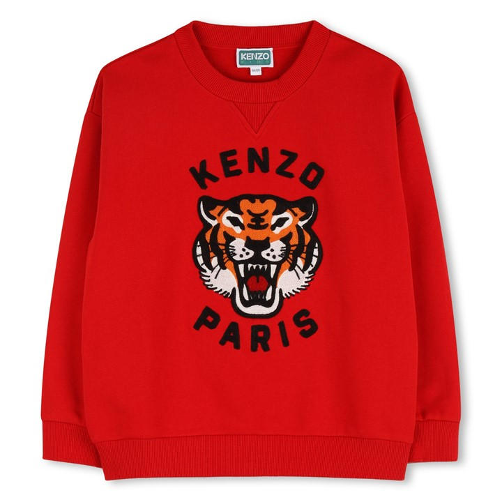 Kenzo  Kids Red ' Tiger Embroide Crew Sweatshirt - 8 - 9 Years