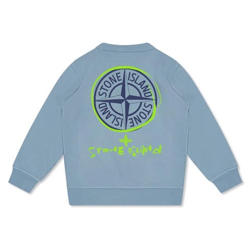 STONE ISLAND - Kids' Back Logo Crew Sweatshirt