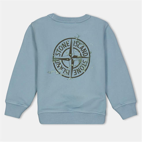 STONE ISLAND - Kids' Compass Ribbed Crew Sweatshirt