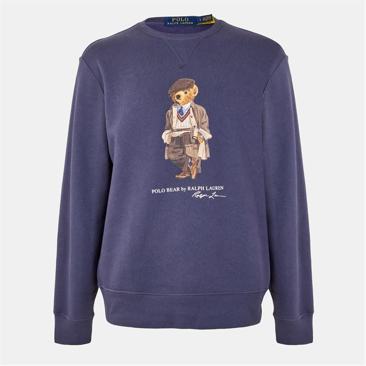 Polo Ralph Lauren Men's Blue Polo Bear Crw Swt Sn54 Small