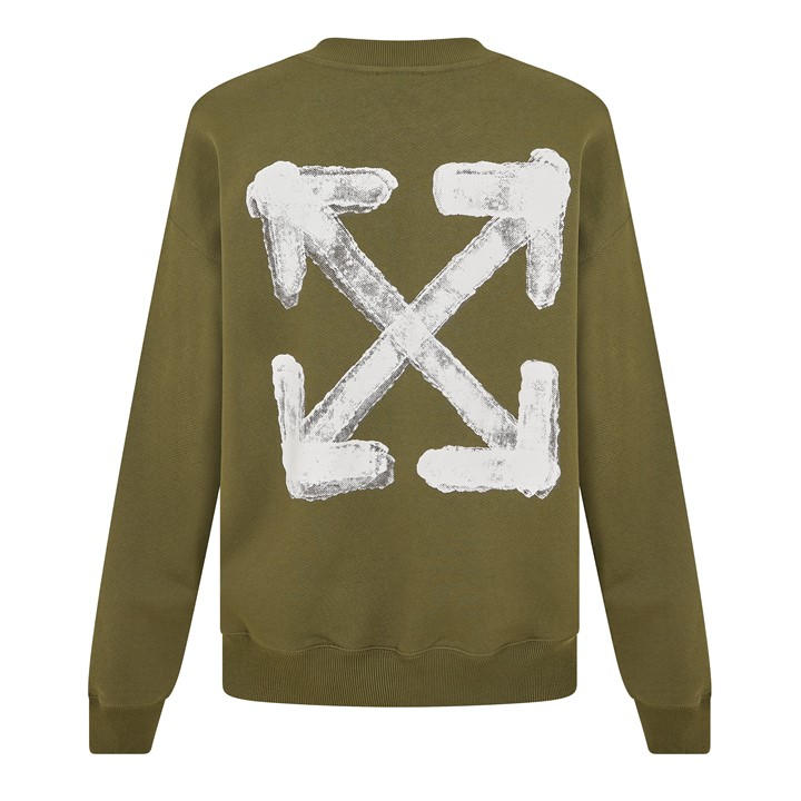 Off White Men's White Off Skate Crewnk Large